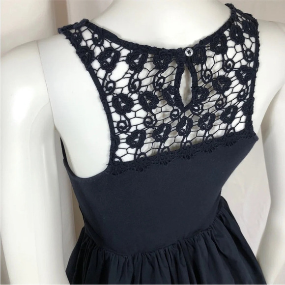 Hollister Navy Blue Fit & Flare Crochet Neckline Skater Dress - Picture 5 of 8